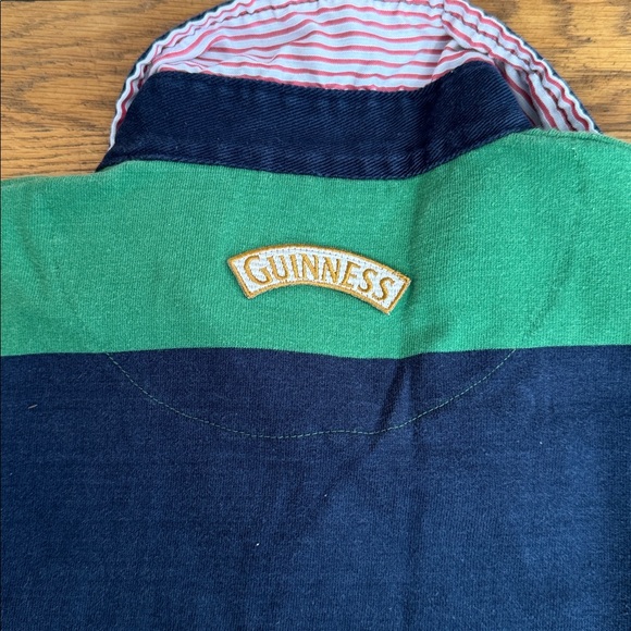 🍀Guinness green/navy striped rugby shirt. Size M. - Picture 10 of 10